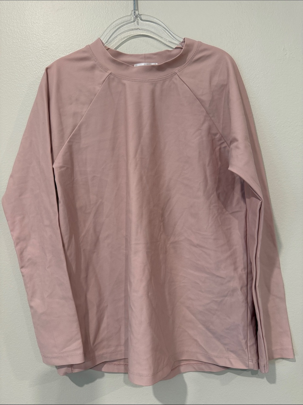 Pearl Street Swim Dusty Rose Crewneck Rashguard Long Sleeve Top 9/10